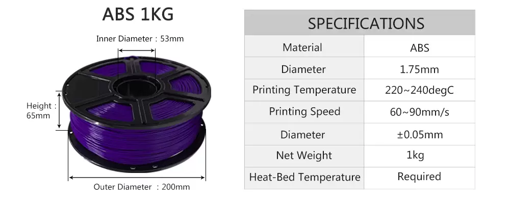 FlashForge ABS 1.75mm 1Kg FlashForge ABS 1.75mm 1Kg