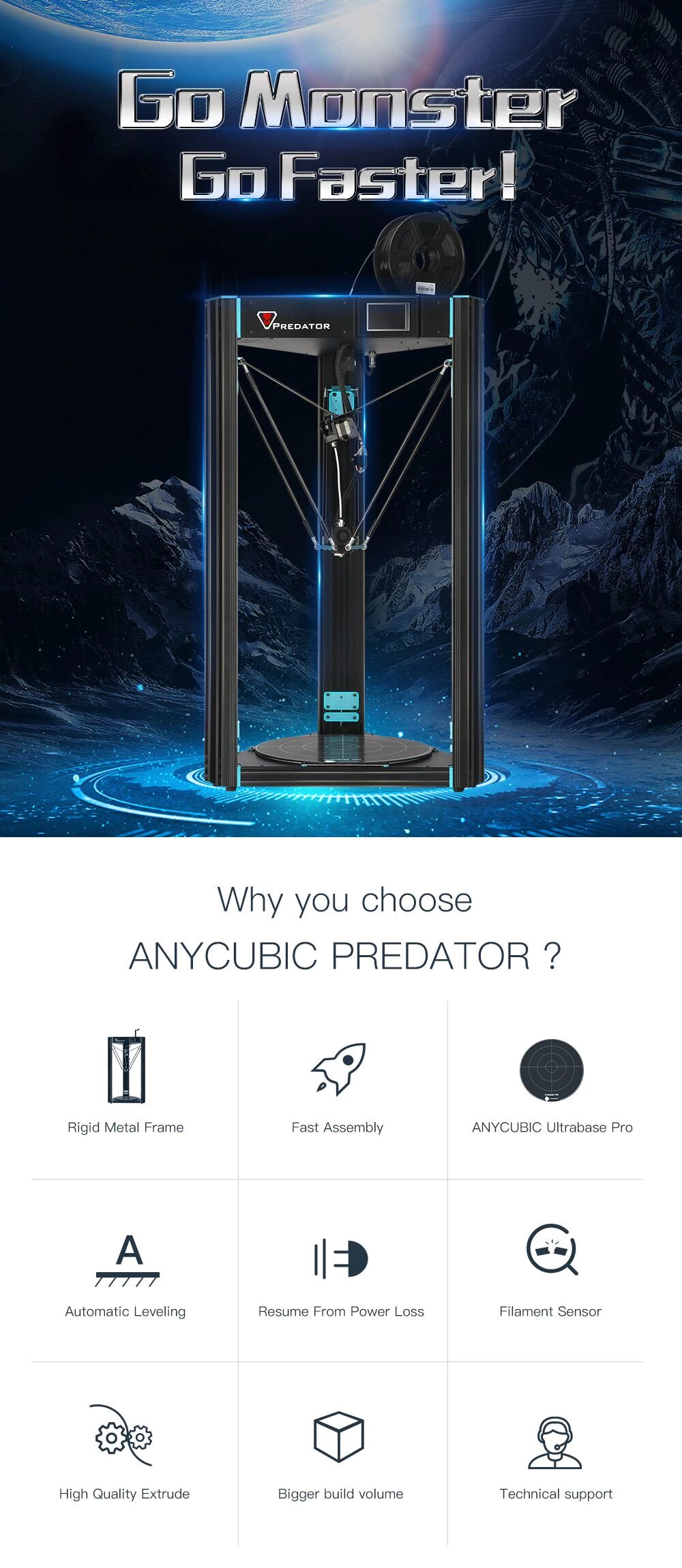 Anycubic Predator - Large Delta 3D Printer