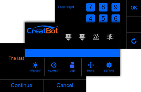 creatbot f430 touch screen