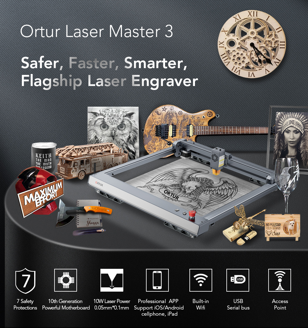 Ortur Laser Master 3 Powerful Laser engraver and Cutter LU2-10A