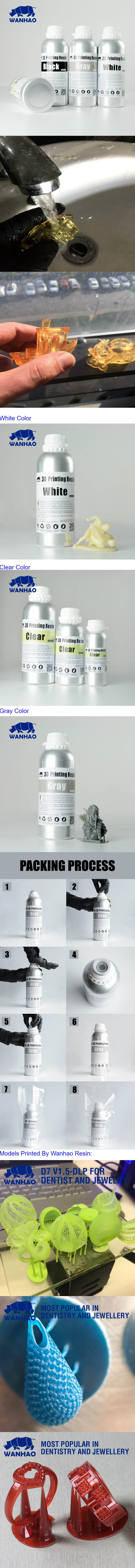 Wanhao Water Washable 3D Printing Resin